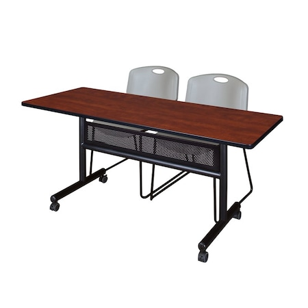 Kobe Rectangle FlipTop Table, 60" W, 29" H, Laminate Top, Cherry MKFTM6024CH44GY